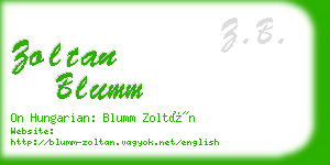 zoltan blumm business card